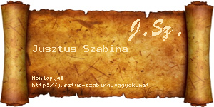 Jusztus Szabina névjegykártya