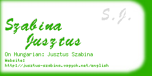 szabina jusztus business card